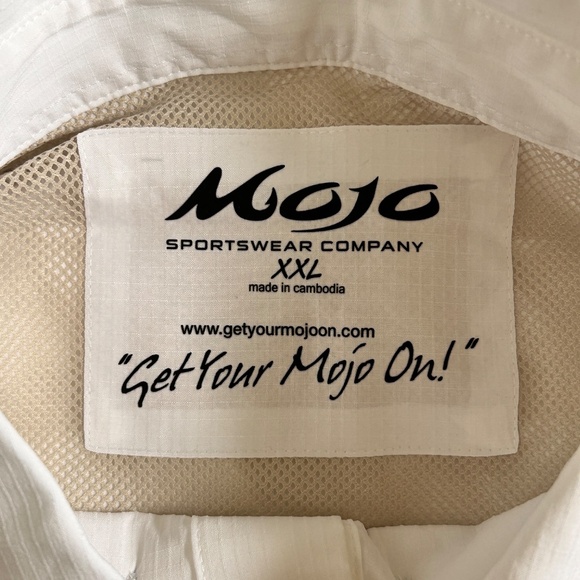 Share  Mojo Sportswear Co Men's Long Sleeve white Shirt Summer Lightweight - Picture 3 of 9